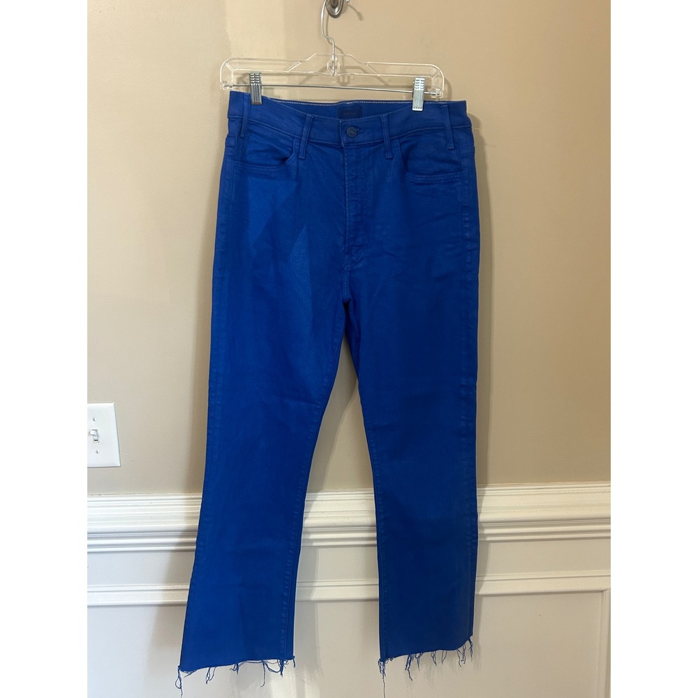 MOTHER The‎ Hustler Ankle Fray Jeans Surf the Web Blue Never A Dull Moment 32